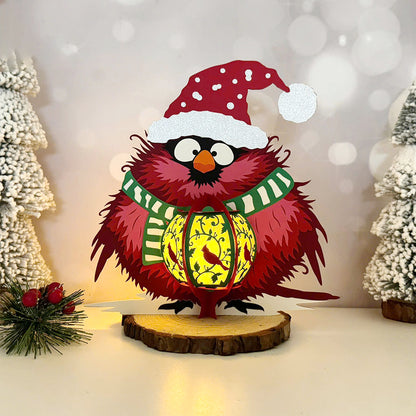 Cute Cardinal Bird - 3D Christmas Paper Cut Lantern File - Cricut File  - VEKTOR KRAFT