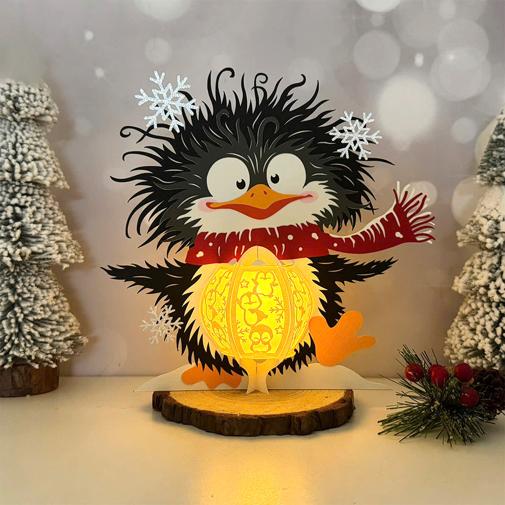 Cute Penguin - 3D Christmas Paper Cut Lantern File - Cricut File  - VEKTOR KRAFT