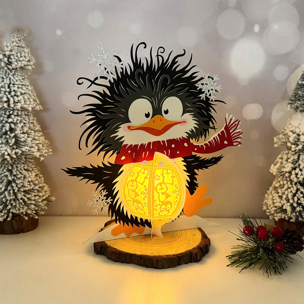 Cute Penguin - 3D Christmas Paper Cut Lantern File - Cricut File  - VEKTOR KRAFT