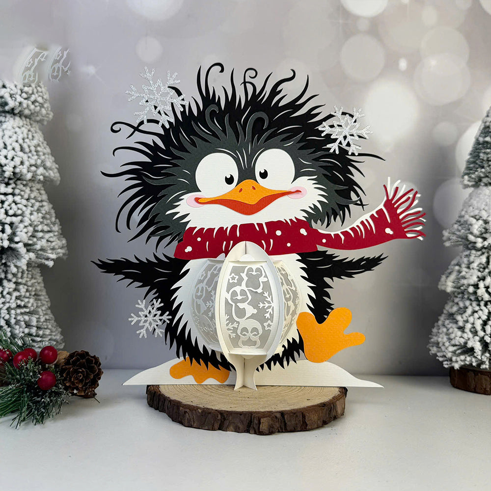 Cute Penguin - 3D Christmas Paper Cut Lantern File - Cricut File  - VEKTOR KRAFT
