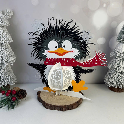 Cute Penguin - 3D Christmas Paper Cut Lantern File - Cricut File  - VEKTOR KRAFT
