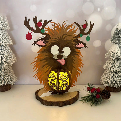 Cute Reindeer - 3D Christmas Paper Cut Lantern File - Cricut File  - VEKTOR KRAFT
