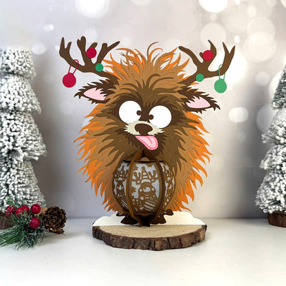 Cute Reindeer - 3D Christmas Paper Cut Lantern File - Cricut File  - VEKTOR KRAFT