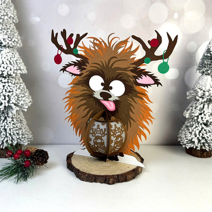 Cute Reindeer - 3D Christmas Paper Cut Lantern File - Cricut File  - VEKTOR KRAFT