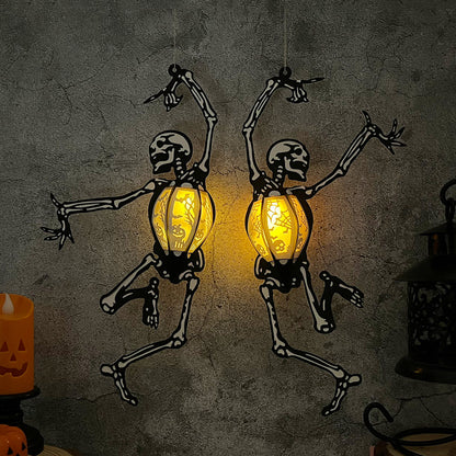Dance Skelingtons - 3D Halloween Paper Cut Lantern File  - Cricut File  - VEKTOR KRAFT