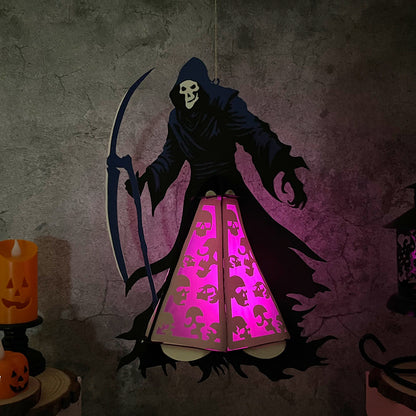 Death - 3D Halloween Paper Cut Lantern File - Cricut File  - VEKTOR KRAFT