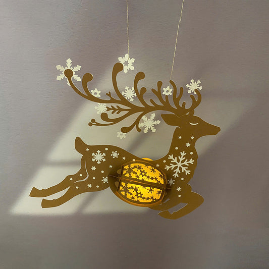 Deer 2 - 3D Christmas Paper Cut Lantern File - Cricut File  - VEKTOR KRAFT