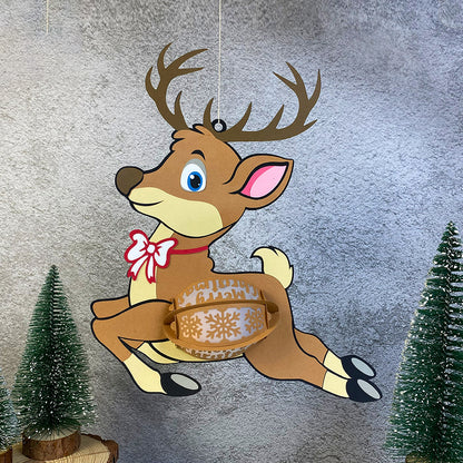 Deer - 3D Christmas Paper Cut Lantern File - Cricut File  - VEKTOR KRAFT