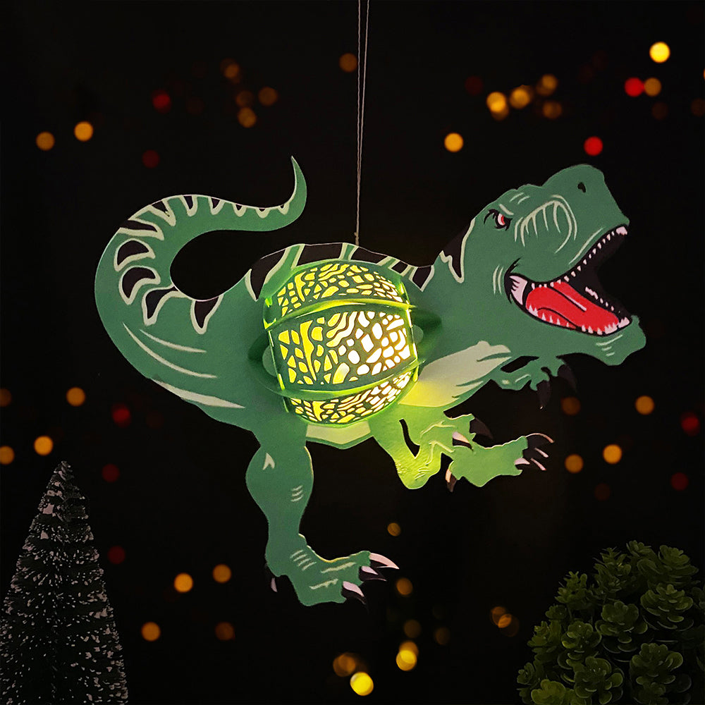 Dinosaurs - 3D Animal Paper Cut Lantern File  - Cricut File  - VEKTOR KRAFT