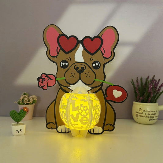 Dog Love - 3D Valentine Paper Cut Lantern File  - Cricut File  - VEKTOR KRAFT