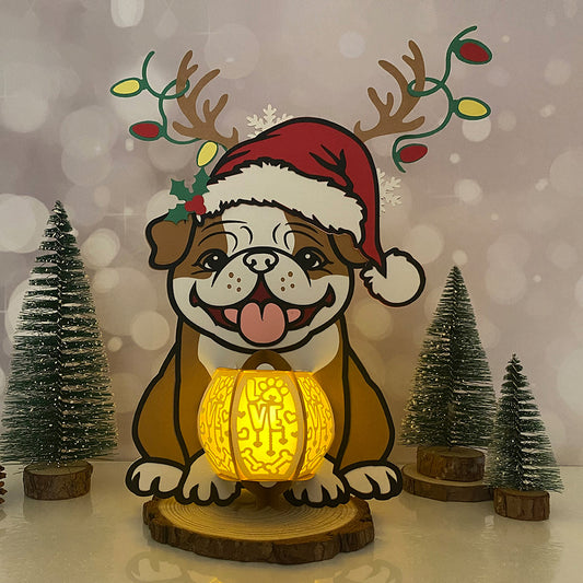 Christmas Dog - 3D Christmas Paper Cut Lantern File - Cricut File  - VEKTOR KRAFT