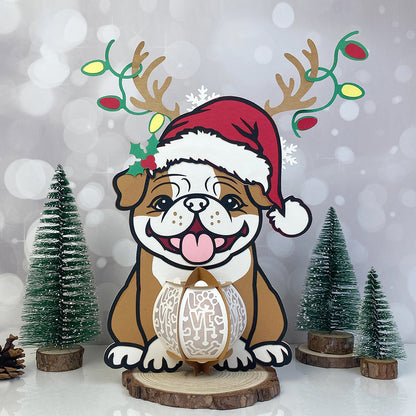 Christmas Dog - 3D Christmas Paper Cut Lantern File - Cricut File  - VEKTOR KRAFT