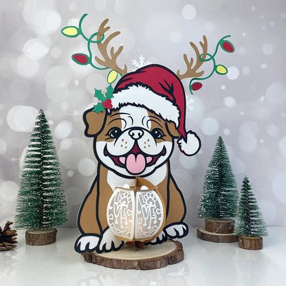 Christmas Dog - 3D Christmas Paper Cut Lantern File - Cricut File  - VEKTOR KRAFT