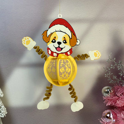 Dog Christmas Hanging - 3D Christmas Paper Cut Lantern File - Cricut File  - VEKTOR KRAFT