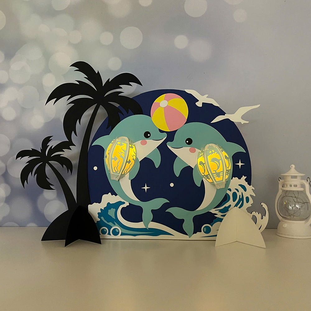 Dolphin - 3D Animal Paper Cut Lantern File  - Cricut File  - VEKTOR KRAFT