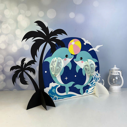 Dolphin - 3D Animal Paper Cut Lantern File  - Cricut File  - VEKTOR KRAFT