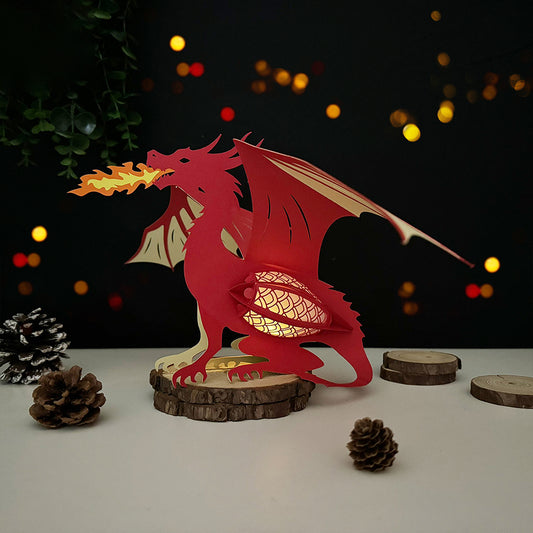 Dragon - 3D Animal Paper Cut Lantern File  - Cricut File  - VEKTOR KRAFT
