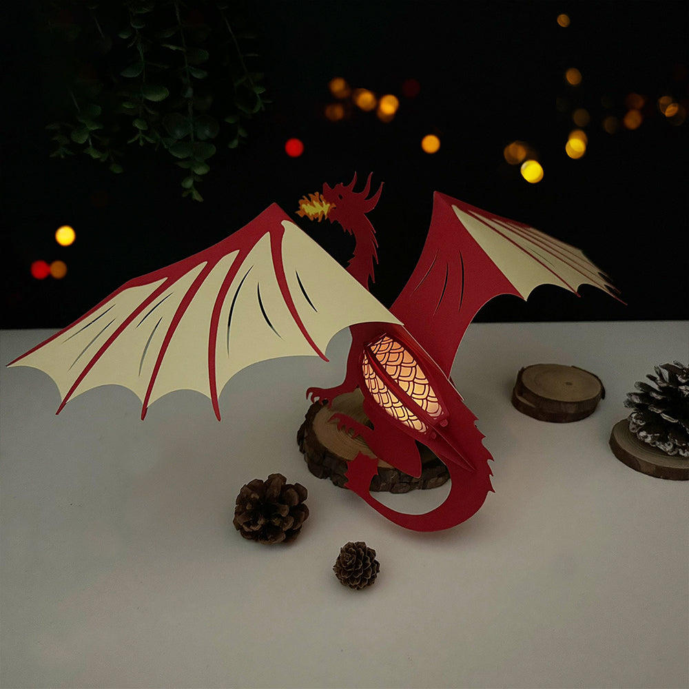 Dragon - 3D Animal Paper Cut Lantern File  - Cricut File  - VEKTOR KRAFT