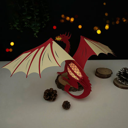 Dragon - 3D Animal Paper Cut Lantern File  - Cricut File  - VEKTOR KRAFT
