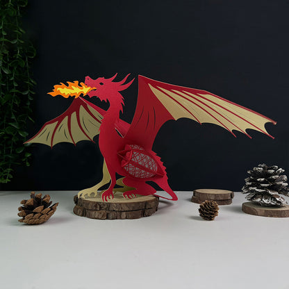 Dragon - 3D Animal Paper Cut Lantern File  - Cricut File  - VEKTOR KRAFT