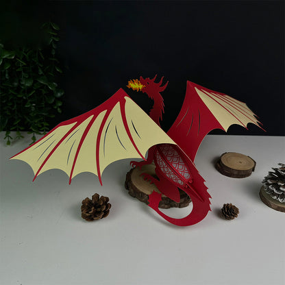 Dragon - 3D Animal Paper Cut Lantern File  - Cricut File  - VEKTOR KRAFT