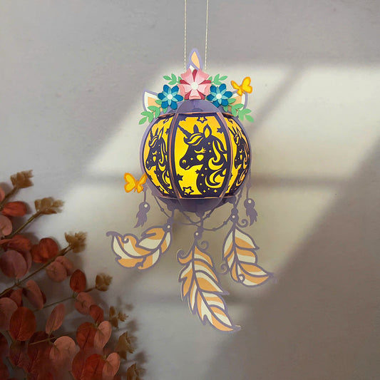 Dreamcatcher Unicorn - 3D Paper Cut Lantern File  - Cricut File  - VEKTOR KRAFT