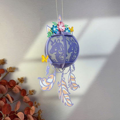 Dreamcatcher Unicorn - 3D Paper Cut Lantern File  - Cricut File  - VEKTOR KRAFT