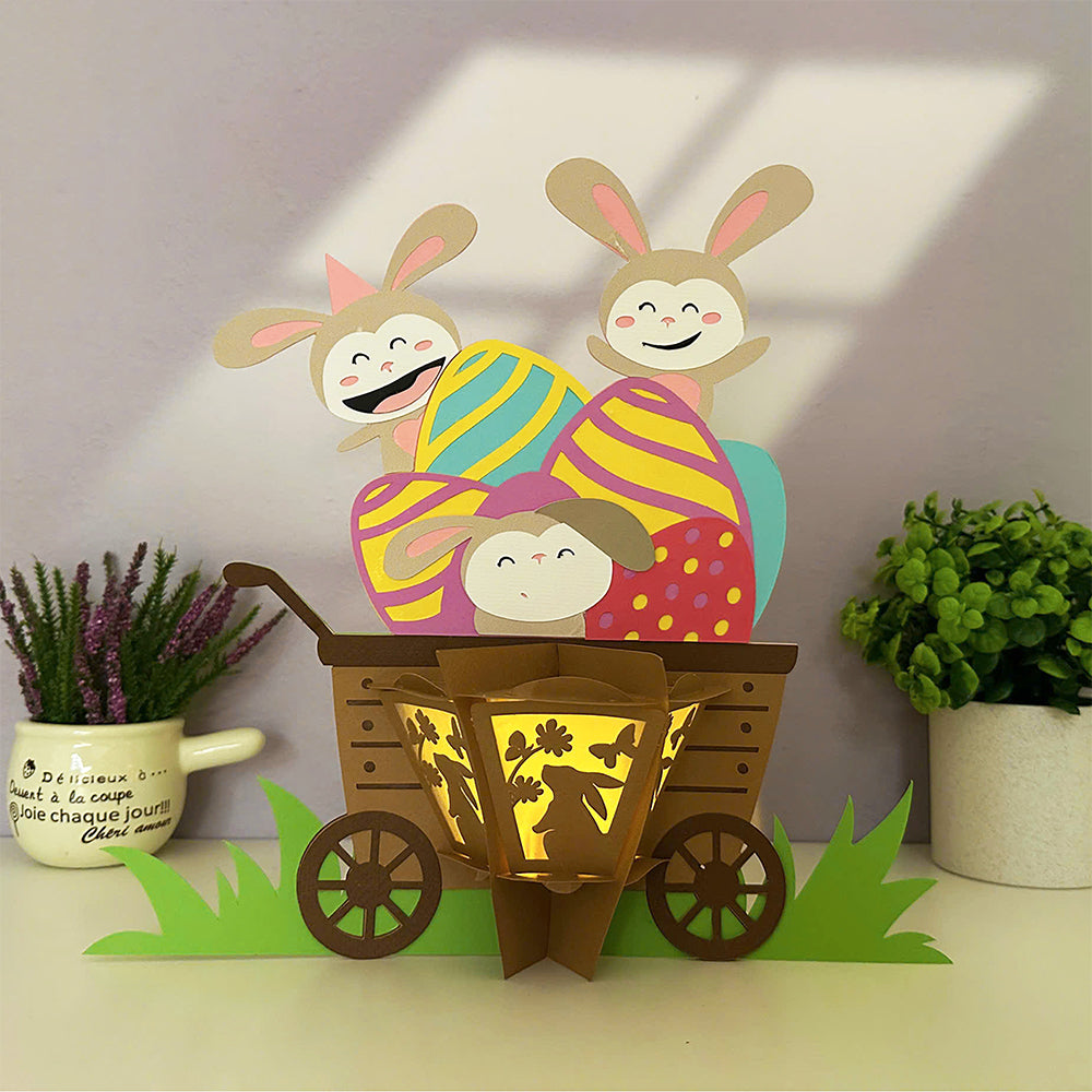 Easter Wheelbarrow - 3D Easter Paper Lantern File  - Cricut File  - VEKTOR KRAFT