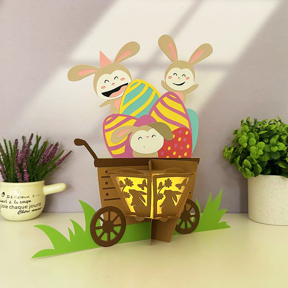 Easter Wheelbarrow - 3D Easter Paper Lantern File  - Cricut File  - VEKTOR KRAFT