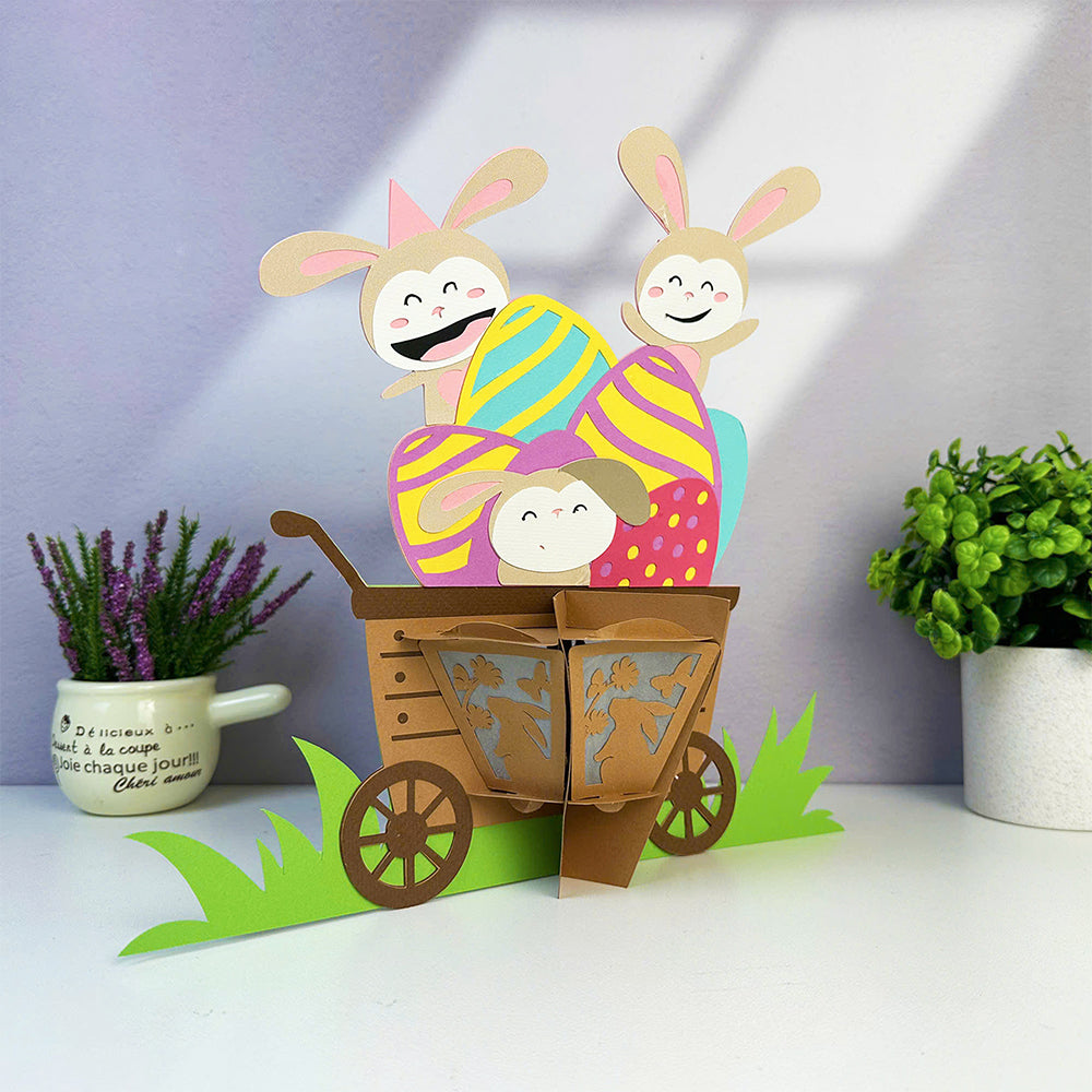 Easter Wheelbarrow - 3D Easter Paper Lantern File  - Cricut File  - VEKTOR KRAFT