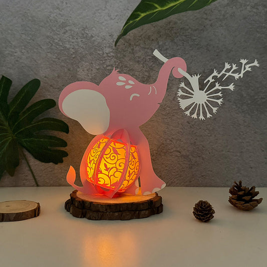 Elephant - 3D Animal Paper Cut Lantern File  - Cricut File  - VEKTOR KRAFT