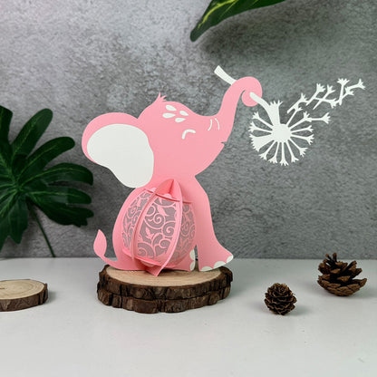 Elephant - 3D Animal Paper Cut Lantern File  - Cricut File  - VEKTOR KRAFT
