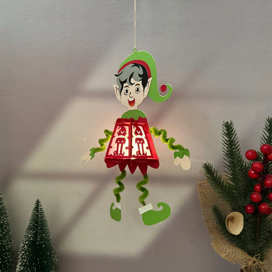 Elf Hanging - 3D Christmas Paper Cut Lantern File - Cricut File  - VEKTOR KRAFT