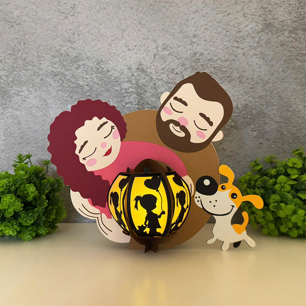 Family 1 - 3D Family Paper Lantern File  - Cricut File  - VEKTOR KRAFT