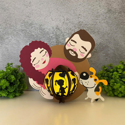 Family 1 - 3D Family Paper Lantern File  - Cricut File  - VEKTOR KRAFT