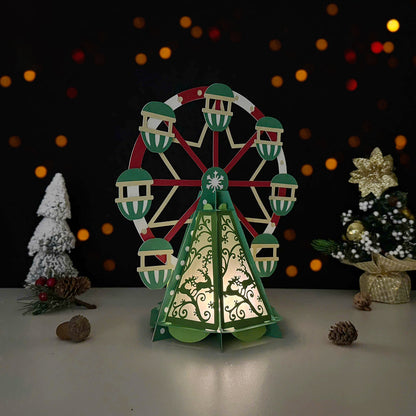 Ferris wheel Christmas - 3D Christmas Paper Cut Lantern File - Cricut File  - VEKTOR KRAFT
