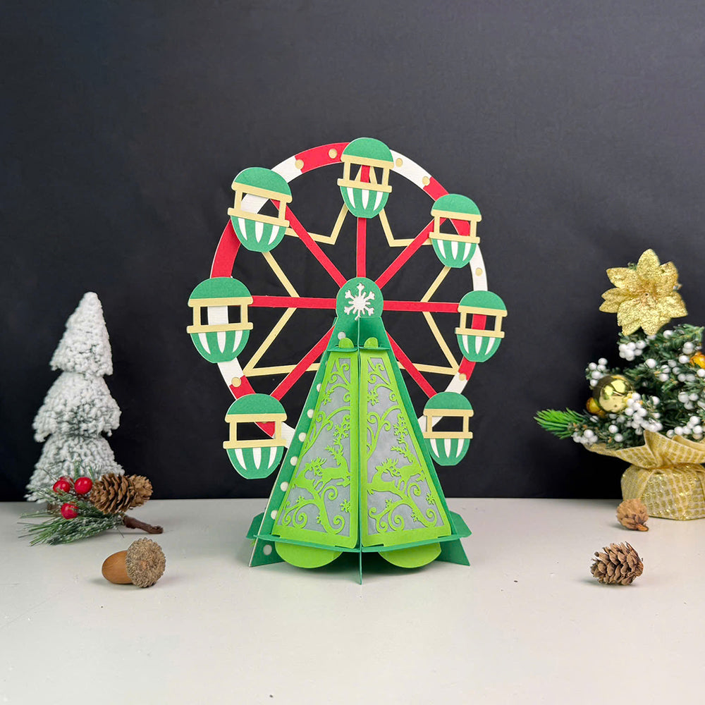 Ferris wheel Christmas - 3D Christmas Paper Cut Lantern File - Cricut File  - VEKTOR KRAFT