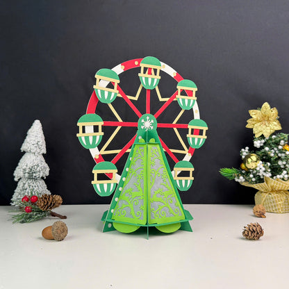 Ferris wheel Christmas - 3D Christmas Paper Cut Lantern File - Cricut File  - VEKTOR KRAFT