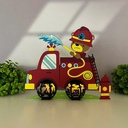 Fire Truck - 3D Paper Lantern File  - Cricut File  - VEKTOR KRAFT
