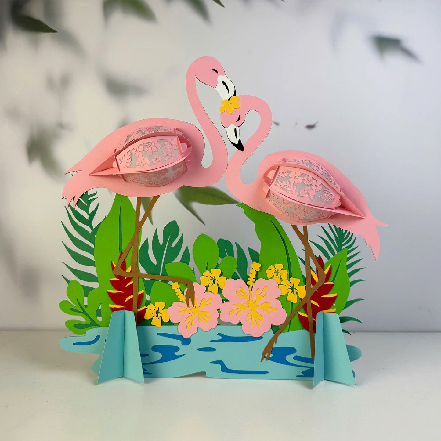 Flamingo Couple - 3D Animal Paper Lantern File  - Cricut File  - VEKTOR KRAFT