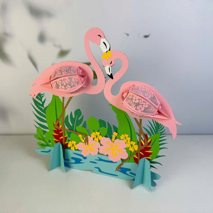 Flamingo Couple - 3D Animal Paper Lantern File  - Cricut File  - VEKTOR KRAFT