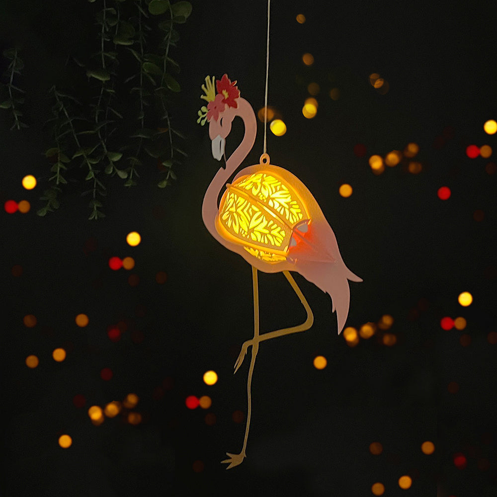 Flamingo - 3D Animal Paper Lantern File  - Cricut File  - VEKTOR KRAFT