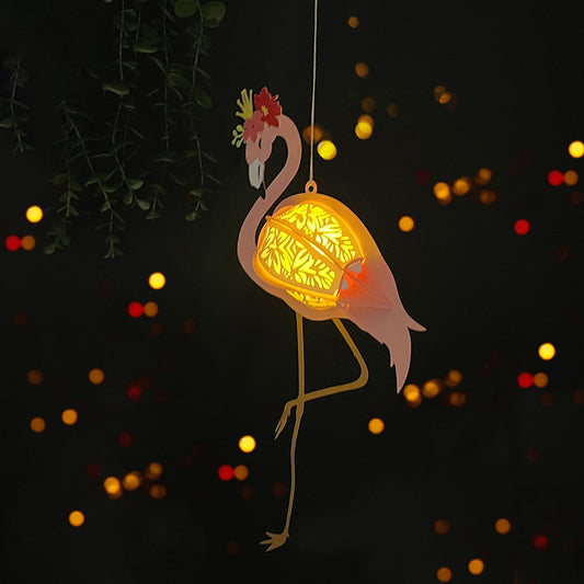 Flamingo - 3D Animal Paper Lantern File  - Cricut File  - VEKTOR KRAFT