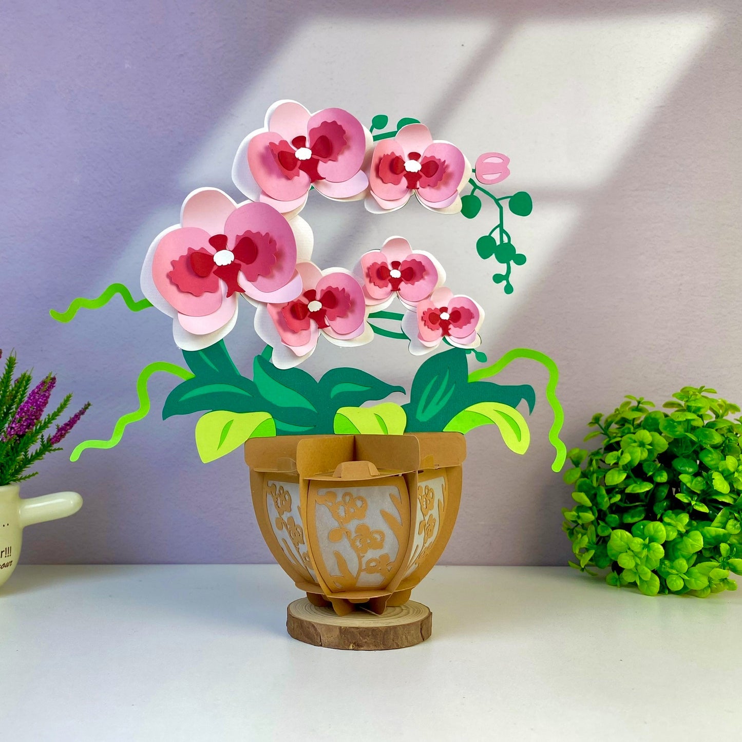 Orchid - 3D Flower Pot Paper Lantern File  - Cricut File  - VEKTOR KRAFT