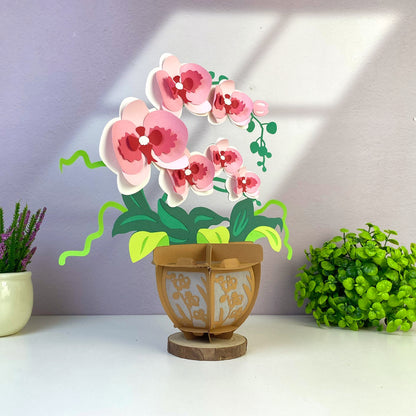 Orchid - 3D Flower Pot Paper Lantern File  - Cricut File  - VEKTOR KRAFT