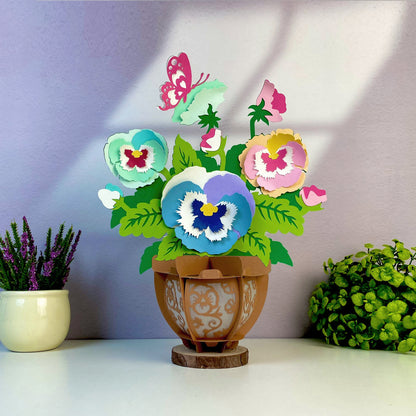 Pansy Petals - 3D Flower Pot Paper Lantern File  - Cricut File  - VEKTOR KRAFT