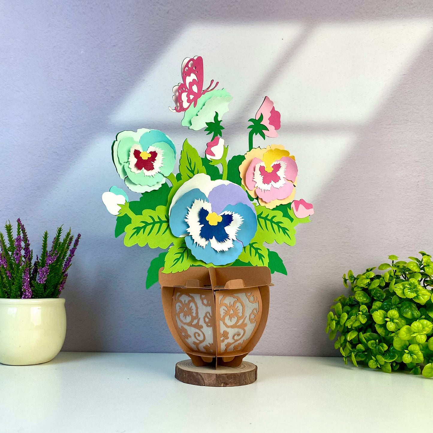 Pansy Petals - 3D Flower Pot Paper Lantern File  - Cricut File  - VEKTOR KRAFT