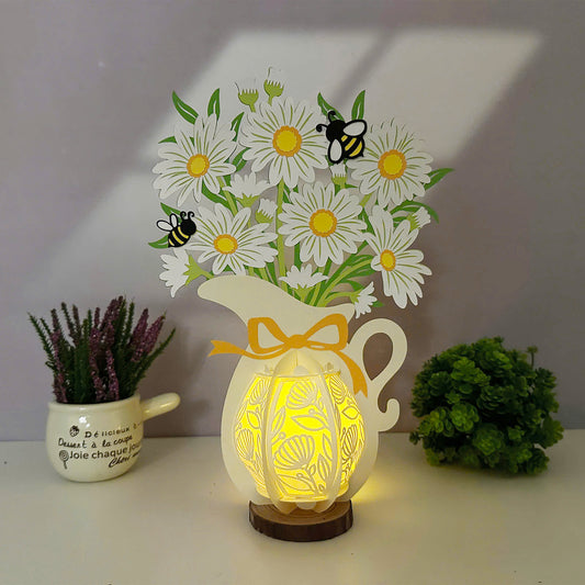 Daisy - 3D Flower Vase Paper Lantern File  - Cricut File  - VEKTOR KRAFT