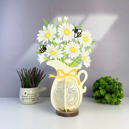 Daisy - 3D Flower Vase Paper Lantern File  - Cricut File  - VEKTOR KRAFT