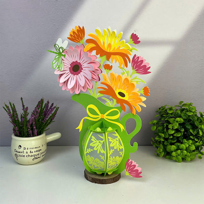 Gerbera - 3D Flower Vase Paper Lantern File  - Cricut File  - VEKTOR KRAFT